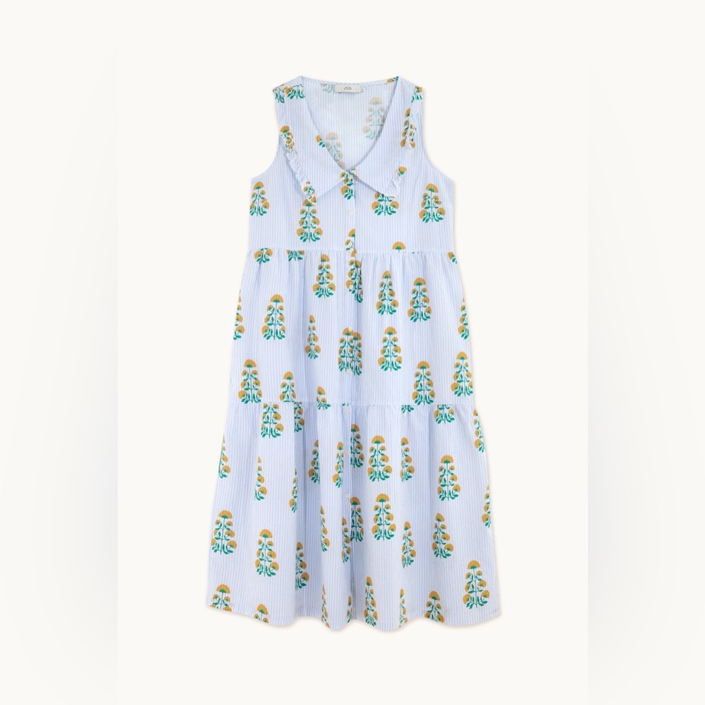 NWT, Tiny Big Sister, Tiny Cottons, Flowers Collar Dress, Size 40